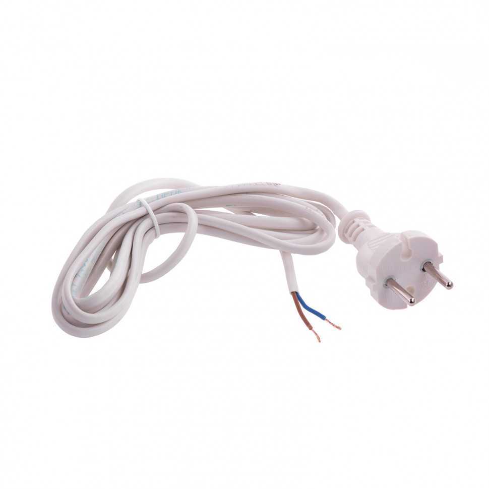 Шнур электрический соединительный, для настольной лампы, 1.7 м, 120 Вт, белый, тип V-1 Россия Сибртех Удлинители электрические фото, изображение